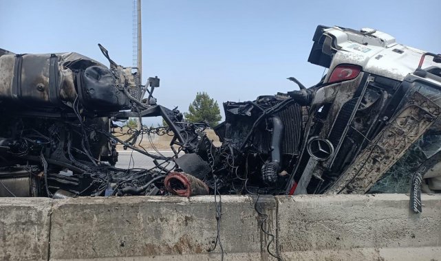 Belen'de tır devrildi