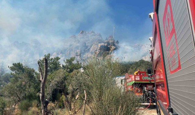 Bodrum'da çıkan yangın MUSKİ'nin arıttığı su ile söndürüldü