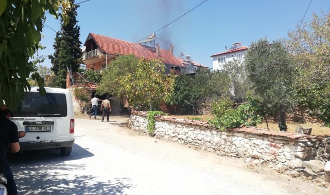 Depoda başlayan yangın eve ulaşamadan söndürüldü
