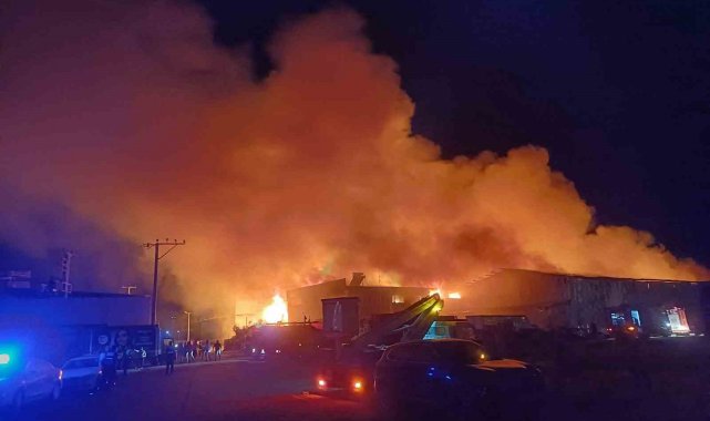Manisa'da korkutan depo yangını