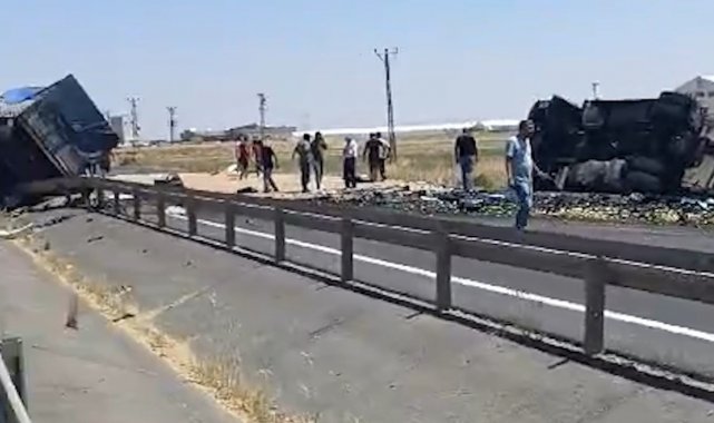 Mardin'de iki tır çarpıştı: 2 yaralı