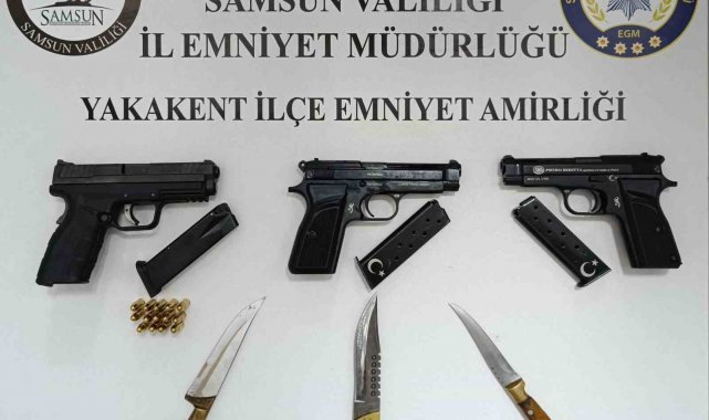 3 ruhsatsız silah ele geçirildi
