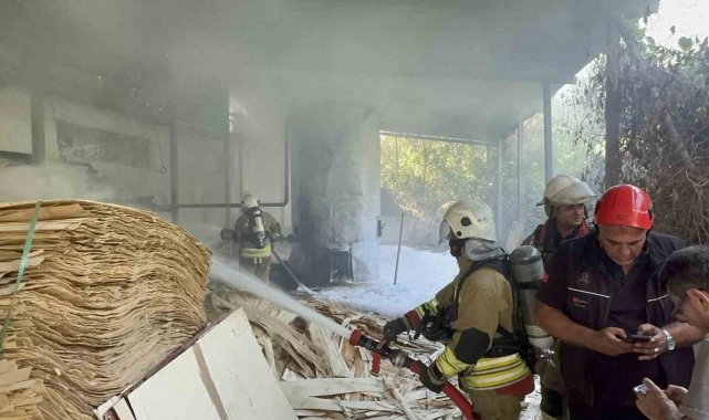 Ahşap atölyesindeki yangını itfaiye söndürdü