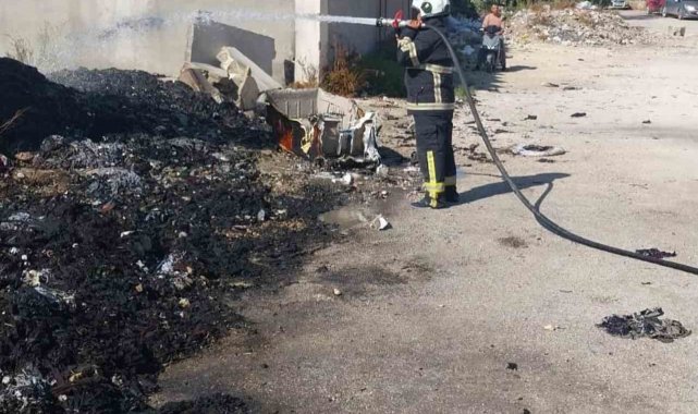 Antakya'da çöp yangını