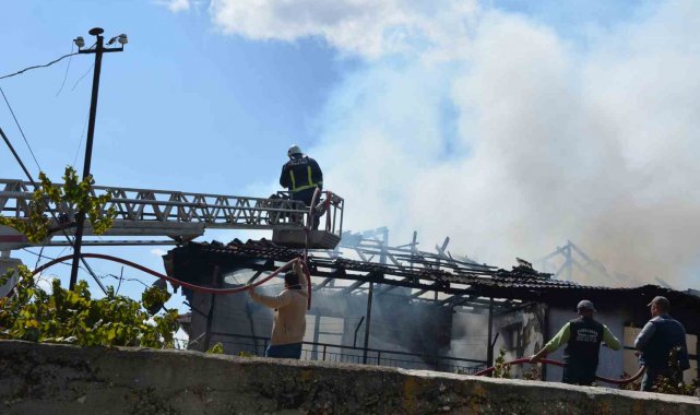 Antalya'da çıkan yangında ev küle döndü