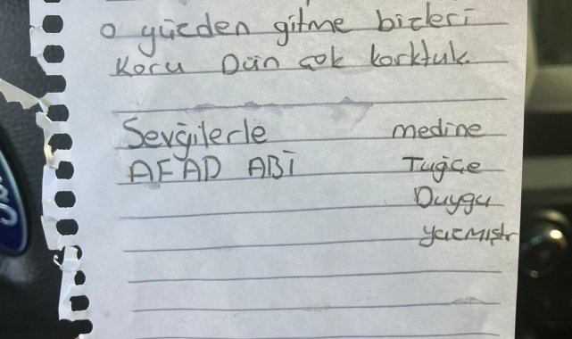 Depremi yaşayan köy çocuklarından AFAD'a duygulandıran not