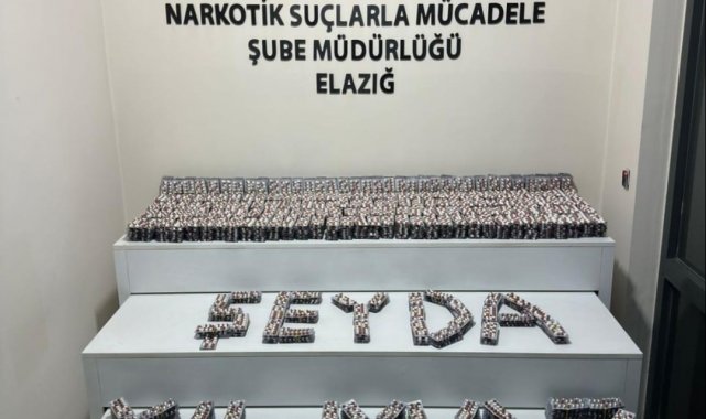 Elazığ'da 24 bin sentetik ecza maddesi ele geçirildi