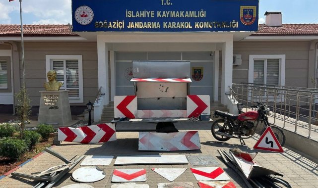 Gaziantep'te levha çalan şüpheli yakalandı