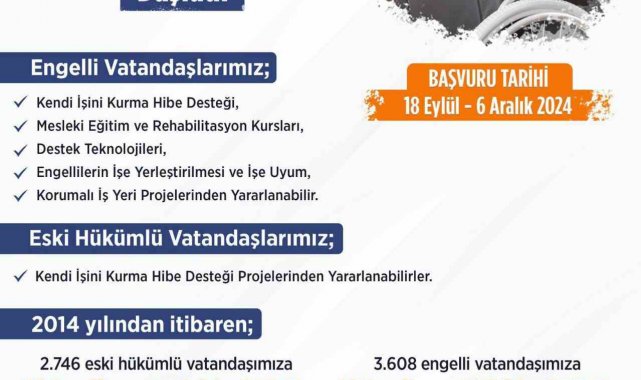 Karabük'te engelliler ile eski hükümlülere hibe desteği verilecek