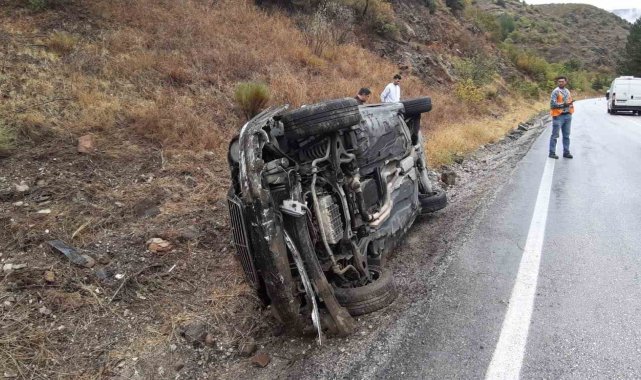 Kontrolden çıkan otomobil yan yattı: 1 yaralı