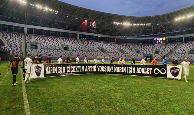 Ordu'da maç öncesi 'Narin' pankartı