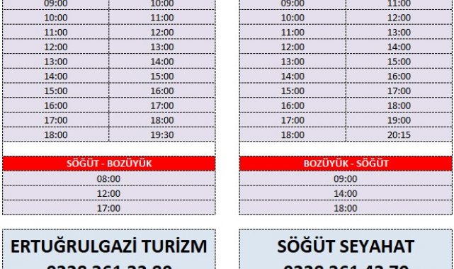 Otobüs sefer saatleri değişiyor