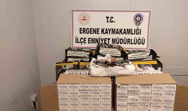 Tekirdağ'da bandrolsüz tütün ve makaron ele geçirildi