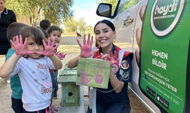 Aydın'da jandarma ekipleri miniklere hayvan sevgisi aşıladı