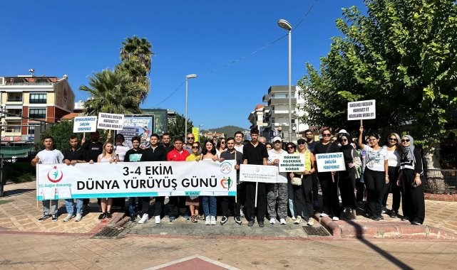 Dünya Yürüyüş Günü'nde Marmaris'te 3 kilometre yürüdüler