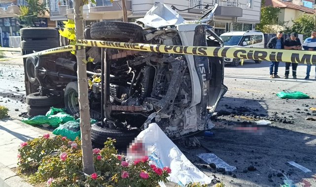 Freni patlayan kamyonet dehşeti kamerada