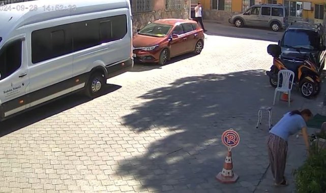 Gözüne kestirdiği çiçeği kökleriyle götürdü