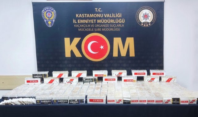 Kastamonu'da 33 bin 400 adet doldurulmuş makaron ele geçirildi
