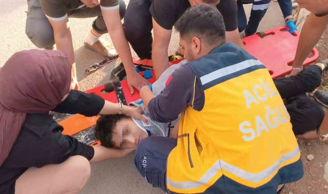 Motosikletin takla atma anları kameraya yansıdı
