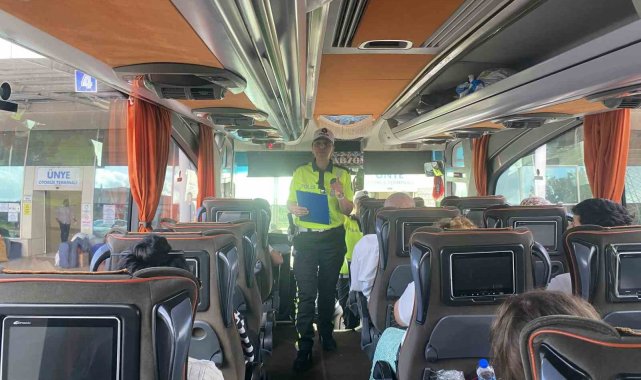 Ordu'da yolculara emniyet kemeri uygulaması yapıldı