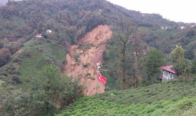 Rize'de heyelan
