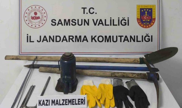 Samsun'da kaçak kazı yapan 3 kişi yakalandı
