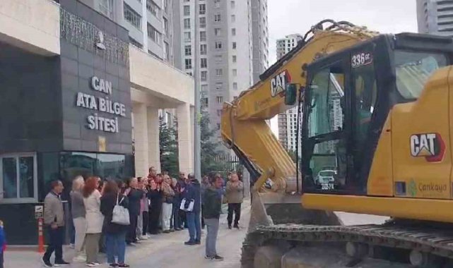 Site yönetiminden nizamiye kulübesini yıkmak isteyen Çankaya Belediyesine tepki