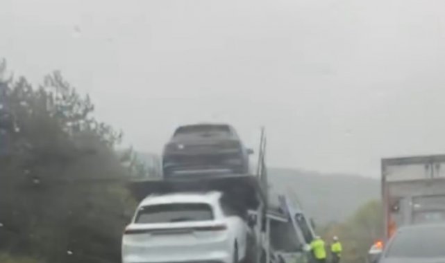 TOGG yüklü tır kontrolden çıktı