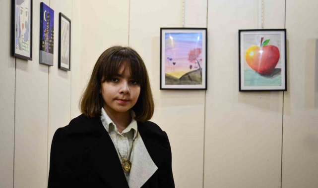 9 yaşındaki ressam 2. kişisel sergisini açtı