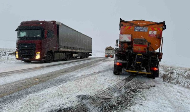 Ardahan'da çok sayıda araç buzlanma nedeniyle yolda kaldı