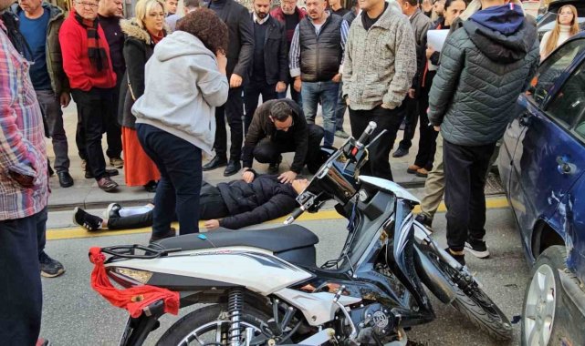 Aynı yöne giden motosiklet ve otomobil çarpıştı: 1 yaralı
