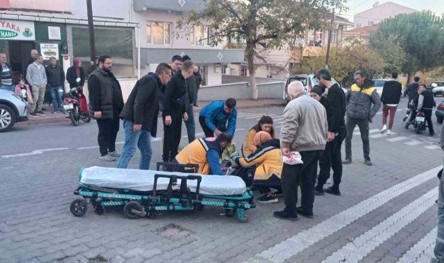 Çan'da devrilen motosikletin sürücüsü yaralandı