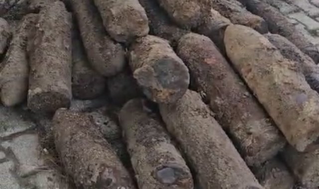 Çanakkale Savaşları'na ait olduğu değerlendirilen patlamamış 50 top mermisi bulundu