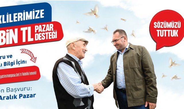 Gaziosmanpaşa Belediyesinden emeklilere 9 Bin TL pazar desteği