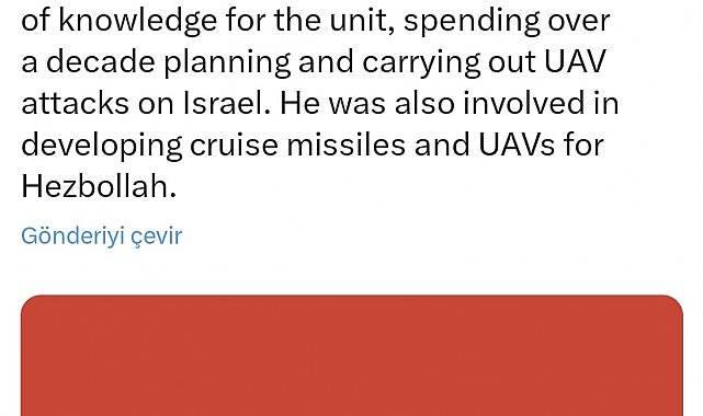 İsrail ordusu: Hizbullah'ın hava kuvvetleri biriminde görevli Ali Barakat öldürüldü