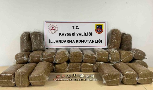 Kayseri'de 183 kilo bandrolsüz tütün ele geçirildi
