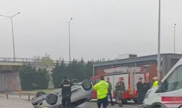 Makas atarken, kaza yapıp 250 metre savruldu, taksiye binip firar etti
