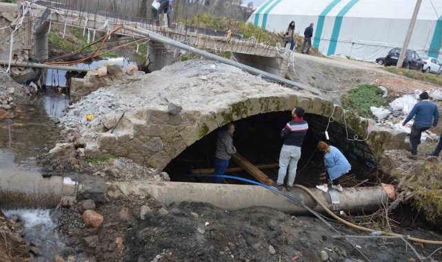 Ordu'da yol çalışmalarında bulunan taş köprü restore edilecek