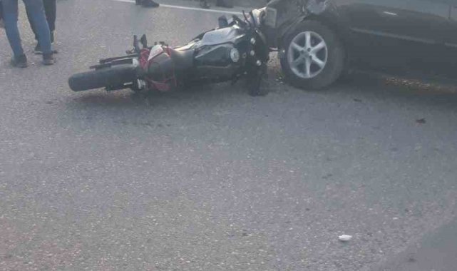 Otomobil ile motosiklet çarpıştı: 1 yaralı