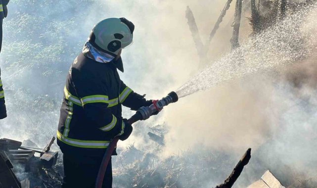 Sinop'ta çakmakla oynayan çocuklar samanlığı yaktı