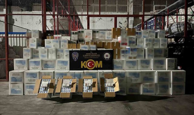 Adana'da 12 milyon kaçak makaron ve 567 litre kaçak alkol ele geçirildi