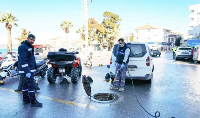 Ayvalık'ta kışlık ilaçlama çalışmaları yapıldı