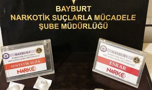Bayburt'ta bir miktar uyuşturucu ele geçirildi