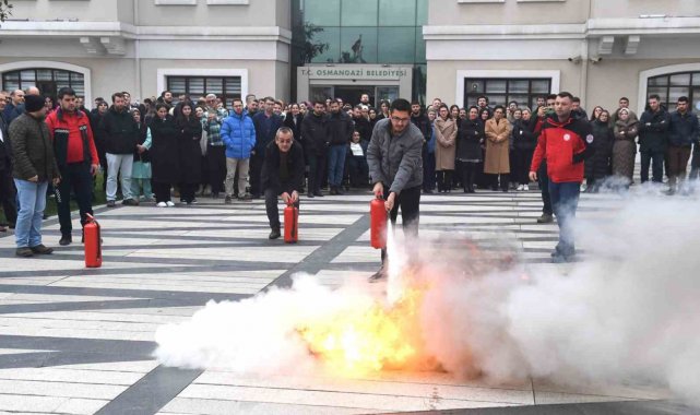 Osmangazi'de başarılı deprem ve yangın tatbikatı