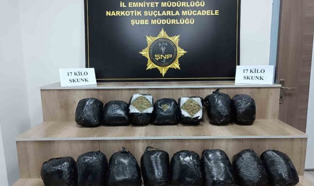 Şanlıurfa'da 17 kilo skunk ele geçirildi: 1 gözaltı