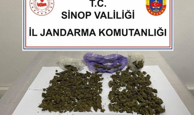 Sinop'ta yolcu otobüsünden uyuşturucu çıktı