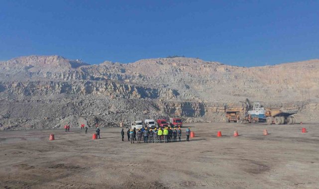 Soma'da maden ocağında gerçeğini aratmayan heyelan tatbikatı