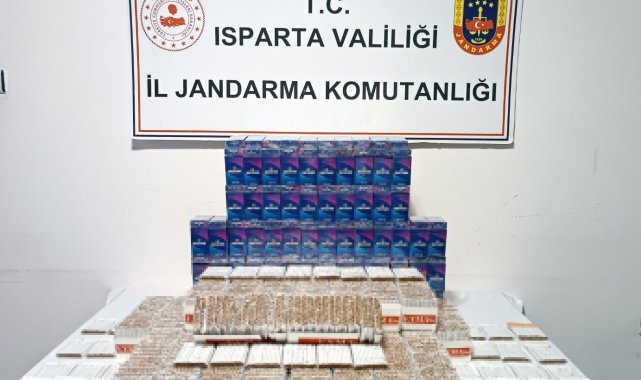 Yalvaç'ta 14 bin 80 adet kaçak makaron ele geçirildi