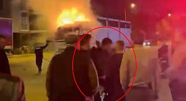 Babasıyla tartışıp kullandığı kamyonu ateşe verdi, itfaiyecilere engel olmak istedi