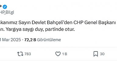 Bahçeli'den Özel'e: Yargıya saygı duy